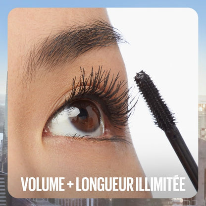 New York - Mascara Volume Intense Et Longueur Illimitée - Formule Enrichie En Extraits De Bambous Et De Fibres - Sky High - Teinte : Very Black - 7,2 Ml | Extraits Bambou Et Fibres, Brosse Flexible Capture Chaque Cil, Testé Dermatologique, Yeux Sensibles Et Lentilles