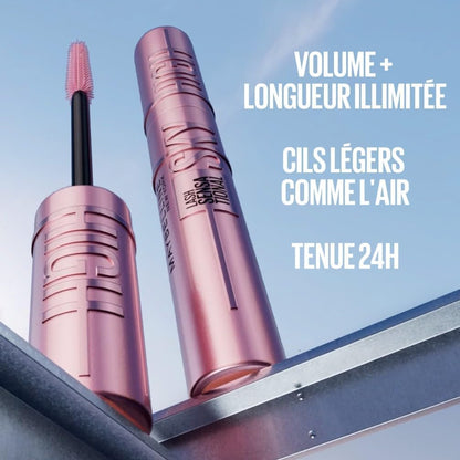 New York - Mascara Volume Intense Et Longueur Illimitée - Formule Enrichie En Extraits De Bambous Et De Fibres - Sky High - Teinte : Very Black - 7,2 Ml | Extraits Bambou Et Fibres, Brosse Flexible Capture Chaque Cil, Testé Dermatologique, Yeux Sensibles Et Lentilles