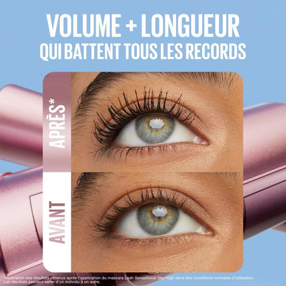 New York - Mascara Volume Intense Et Longueur Illimitée - Formule Enrichie En Extraits De Bambous Et De Fibres - Sky High - Teinte : Very Black - 7,2 Ml | Extraits Bambou Et Fibres, Brosse Flexible Capture Chaque Cil, Testé Dermatologique, Yeux Sensibles Et Lentilles