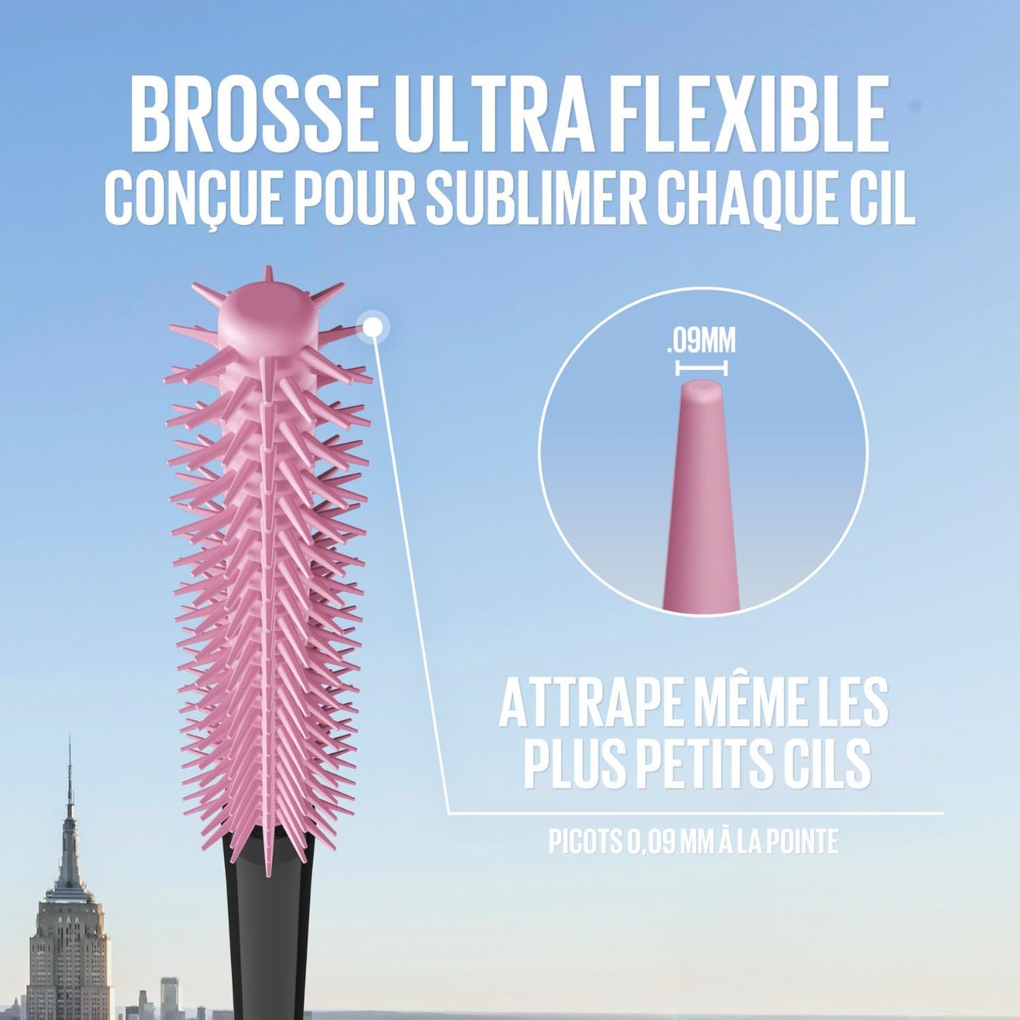 New York - Mascara Volume Intense Et Longueur Illimitée - Formule Enrichie En Extraits De Bambous Et De Fibres - Sky High - Teinte : Very Black - 7,2 Ml | Extraits Bambou Et Fibres, Brosse Flexible Capture Chaque Cil, Testé Dermatologique, Yeux Sensibles Et Lentilles