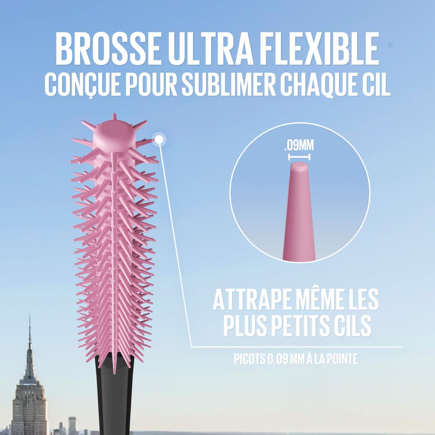 New York - Mascara Volume Intense Et Longueur Illimitée - Formule Enrichie En Extraits De Bambous Et De Fibres - Sky High - Teinte : Very Black - 7,2 Ml | Extraits Bambou Et Fibres, Brosse Flexible Capture Chaque Cil, Testé Dermatologique, Yeux Sensibles Et Lentilles