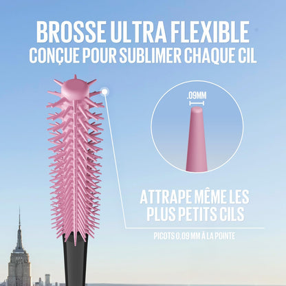 New York - Mascara Volume Intense Et Longueur Illimitée - Formule Enrichie En Extraits De Bambous Et De Fibres - Sky High - Teinte : Very Black - 7,2 Ml | Extraits Bambou Et Fibres, Brosse Flexible Capture Chaque Cil, Testé Dermatologique, Yeux Sensibles Et Lentilles