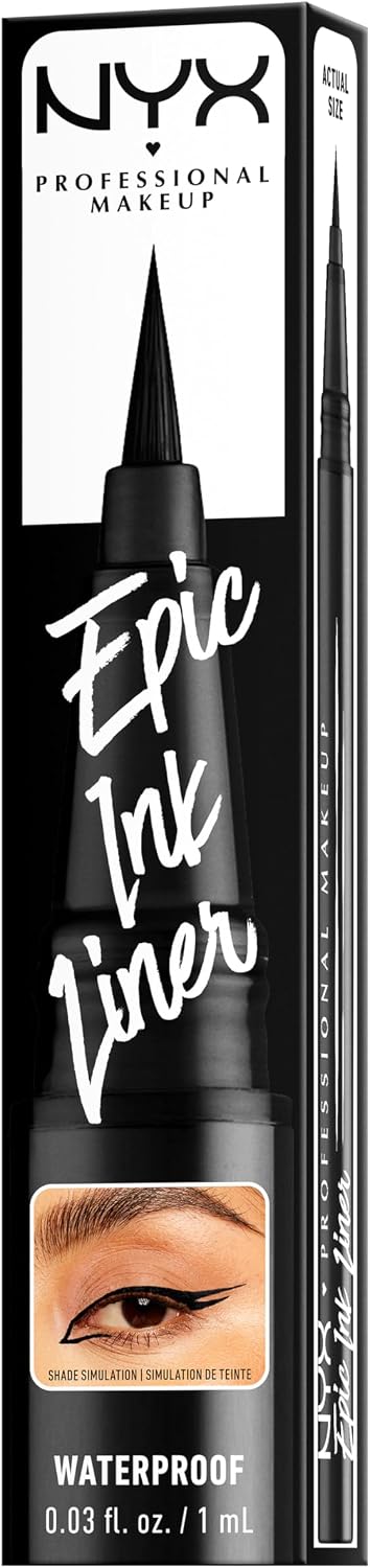 - Eyeliner Feutre - Waterproof - Tracé Précis - Couleur Intense Tenue Longue Durée - Embout Ultra-Précis - Formule Vegan - Epic Ink Liner - Teinte : Black (01) | Pointe Feutre Souple Précise, Formule Vegan, Trait Modulable Fin Ou Épais, Tenue Longue Durée