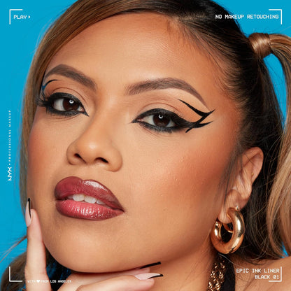 - Eyeliner Feutre - Waterproof - Tracé Précis - Couleur Intense Tenue Longue Durée - Embout Ultra-Précis - Formule Vegan - Epic Ink Liner - Teinte : Black (01) | Pointe Feutre Souple Précise, Formule Vegan, Trait Modulable Fin Ou Épais, Tenue Longue Durée