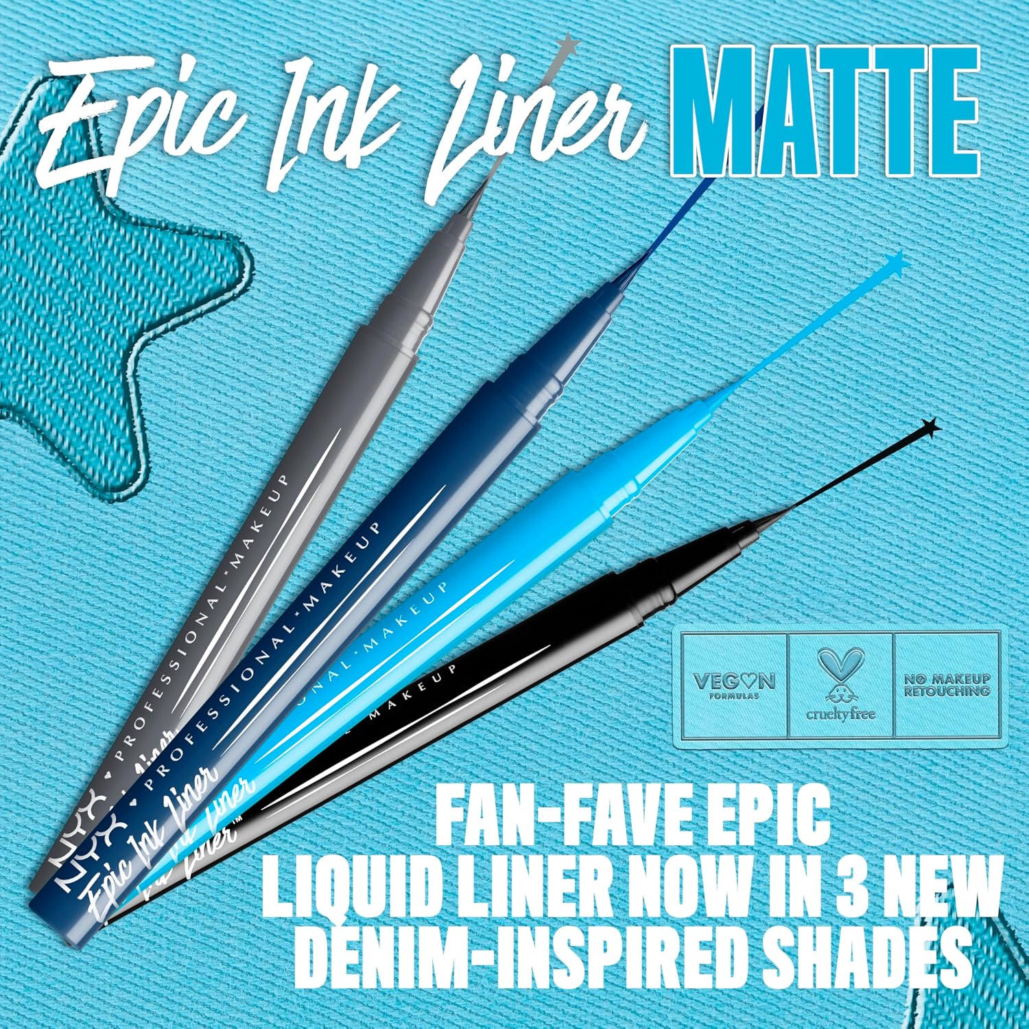 - Eyeliner Feutre - Waterproof - Tracé Précis - Couleur Intense Tenue Longue Durée - Embout Ultra-Précis - Formule Vegan - Epic Ink Liner - Teinte : Black (01) | Pointe Feutre Souple Précise, Formule Vegan, Trait Modulable Fin Ou Épais, Tenue Longue Durée